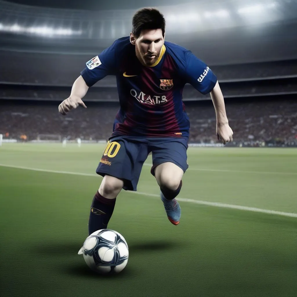 Hình nền full HD 1920x1080 Messi với hình ảnh thi đấu