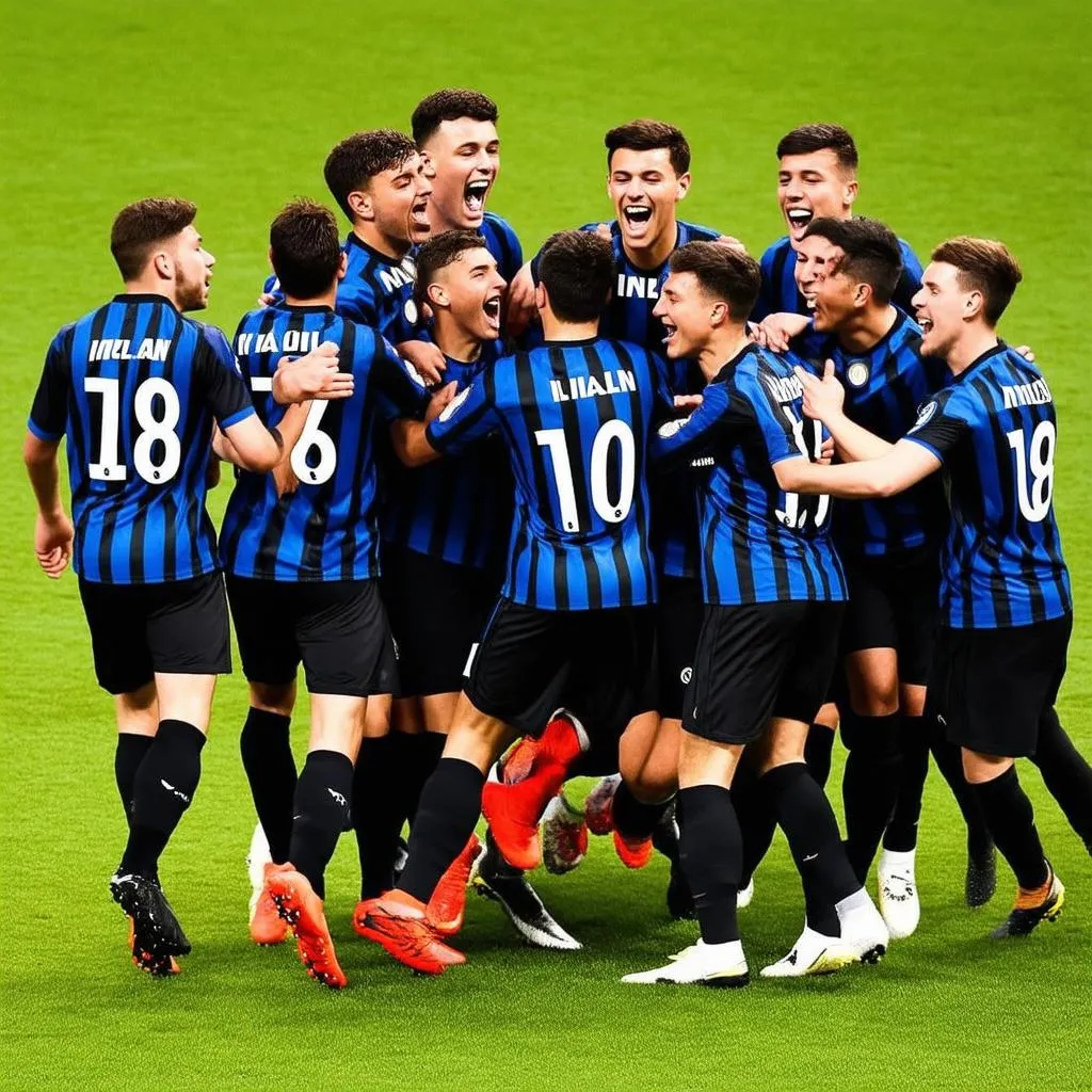 Sự phấn khích của các cầu thủ Inter Milan U19