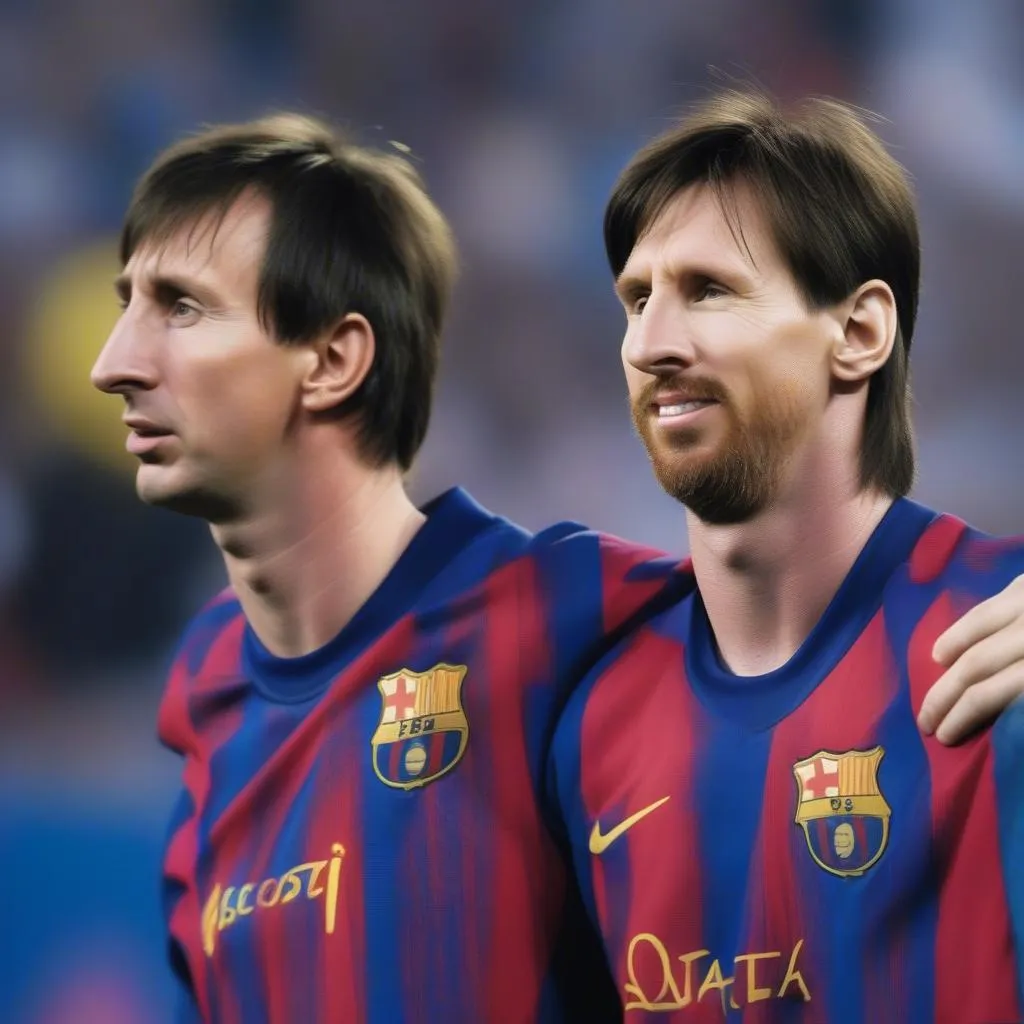 Johan Cruyff và Lionel Messi, hai huyền thoại bóng đá