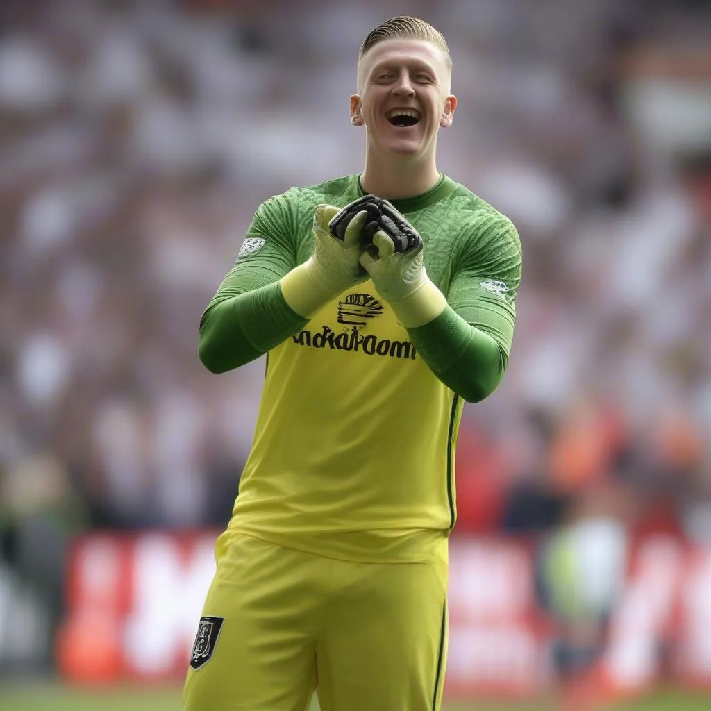 Jordan Pickford ăn mừng chiến thắng