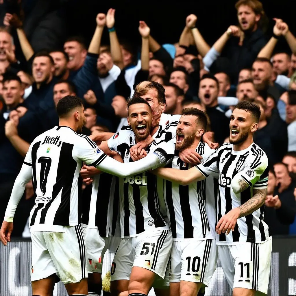 Cầu thủ Juventus ăn mừng