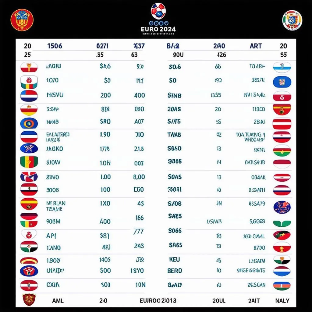 Tỷ Lệ Kèo Euro 2024