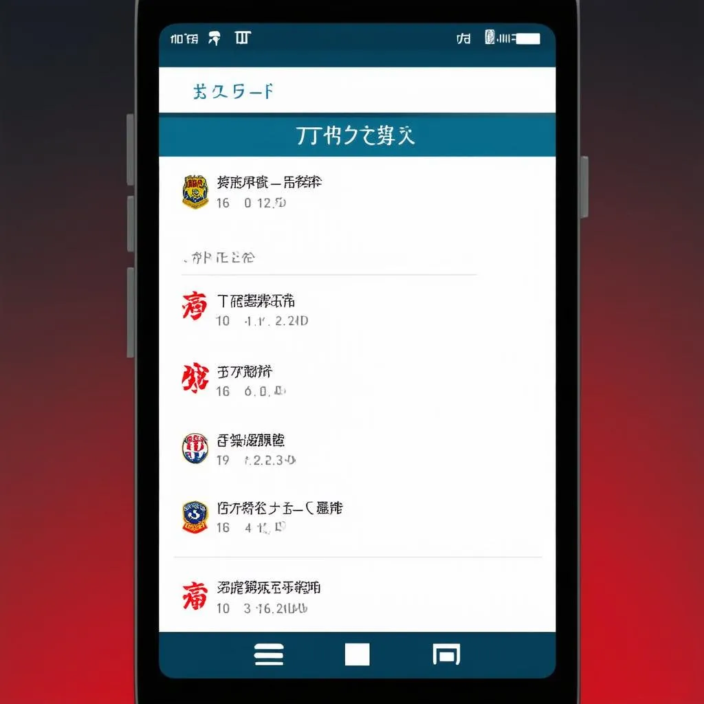 Kết quả bóng đá Nhật Bản hiển thị trên màn hình điện thoại
