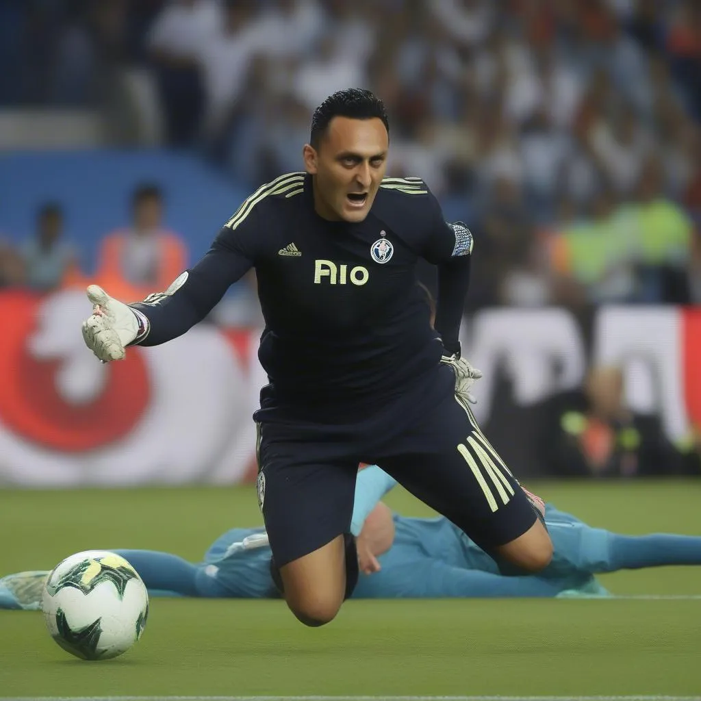 Keylor Navas cản phá quả phạt đền thành công