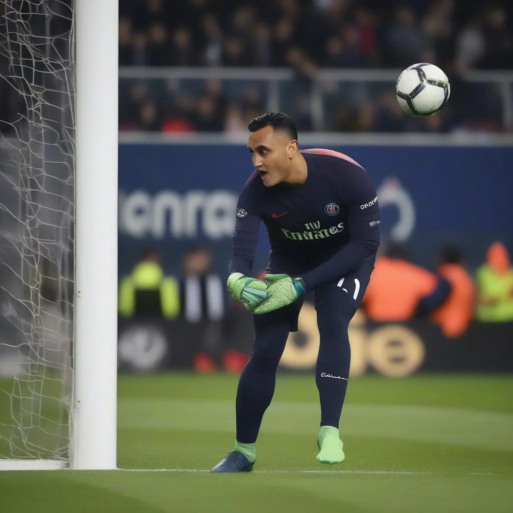 Keylor Navas cản phá trong màu áo PSG