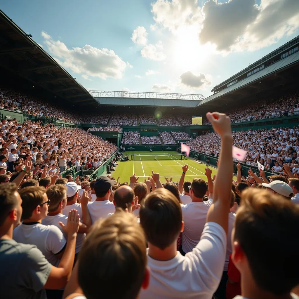 Khán giả Wimbledon hò reo cổ vũ