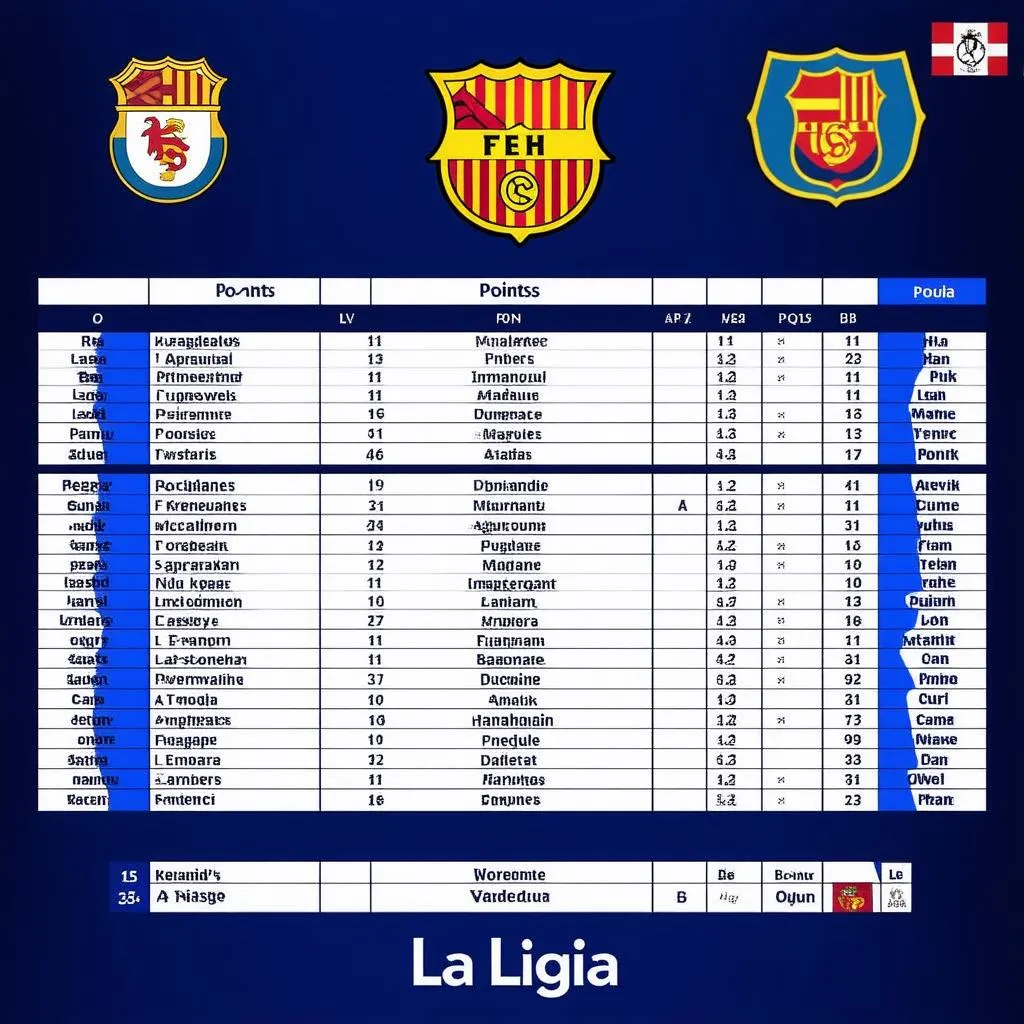 Bảng xếp hạng La Liga