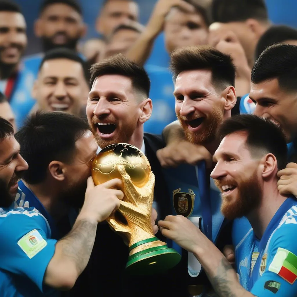 Leo Messi kỷ niệm chức vô địch World Cup