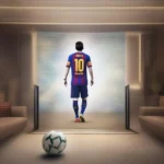 Hình ảnh minh họa cho "Leo Messi Screen", một màn hình ảo nơi Messi có thể nhìn thấy, cảm nhận và điều khiển bóng.