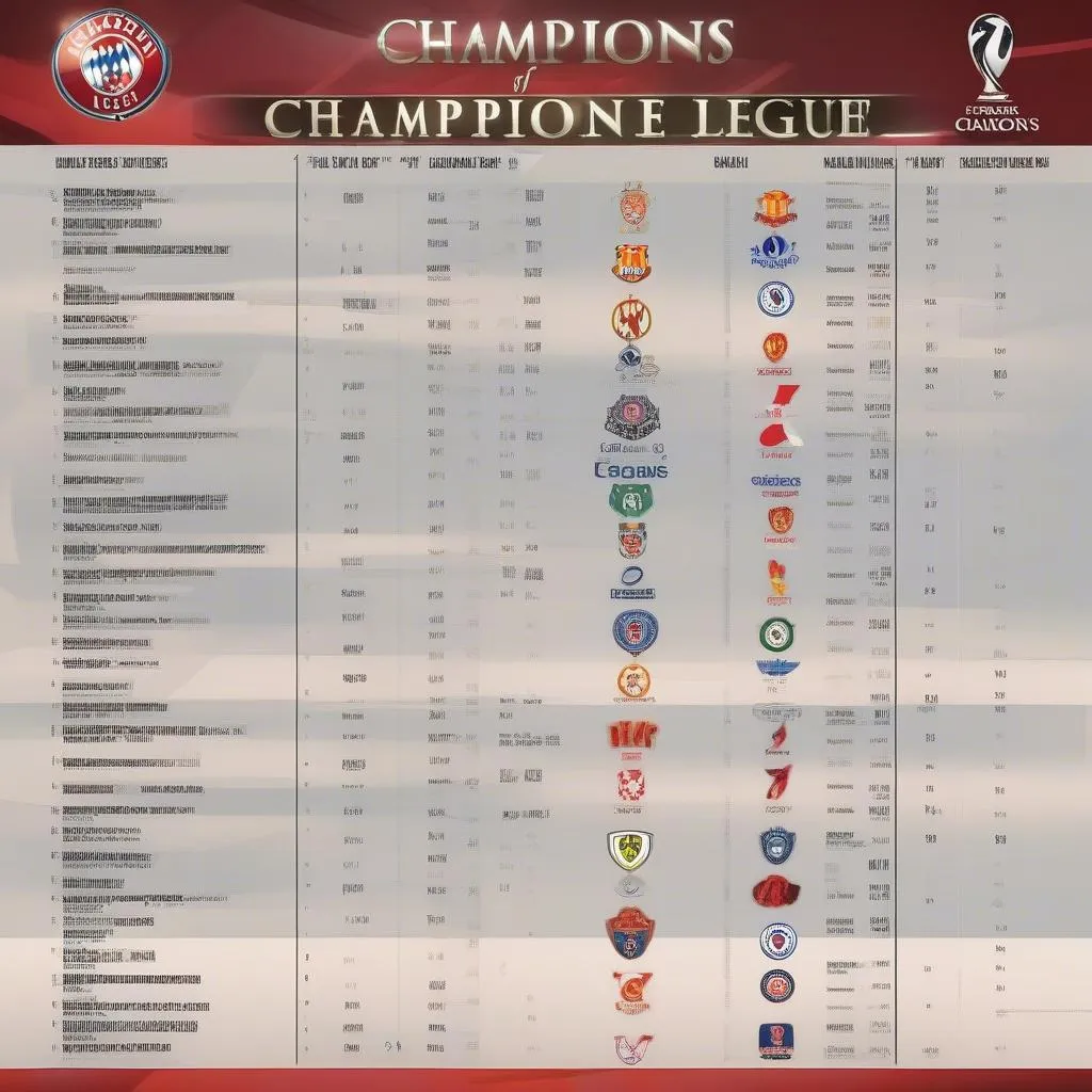 Lịch thi đấu Champions League