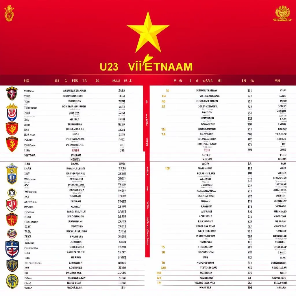 Lịch thi đấu U23 Việt Nam