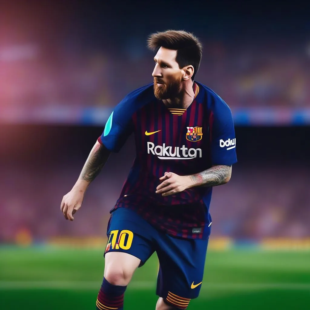 Hình nền Lionel Messi 2018 với áo đấu Barcelona - &quot;La Pulga&quot; là biểu tượng của CLB xứ Catalan