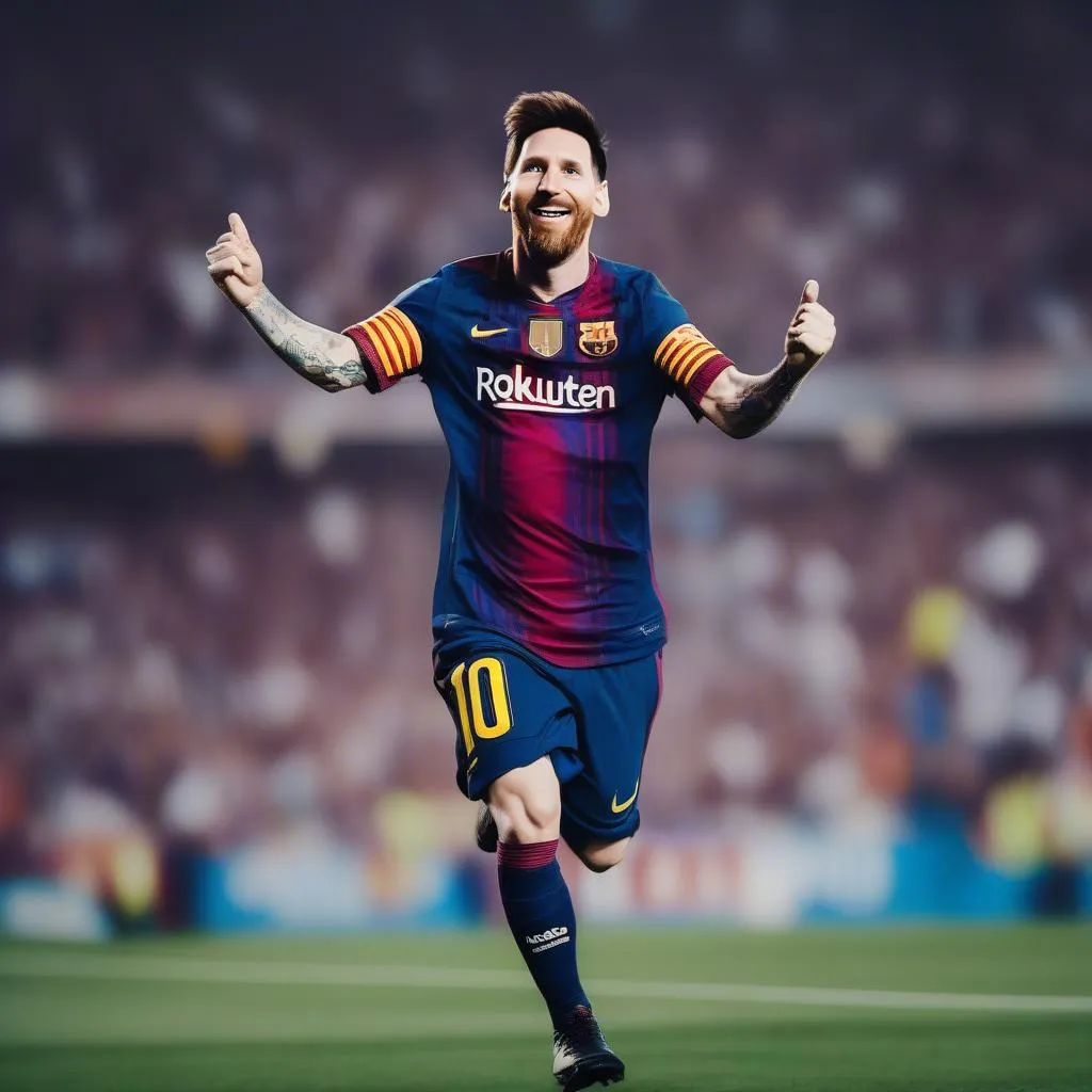 Hình nền Lionel Messi 2018 ăn mừng bàn thắng - &quot;La Pulga&quot;  thể hiện niềm vui chiến thắng