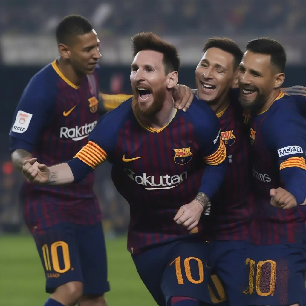 Lionel Messi ăn mừng bàn thắng