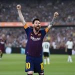 Lionel Messi ăn mừng bàn thắng