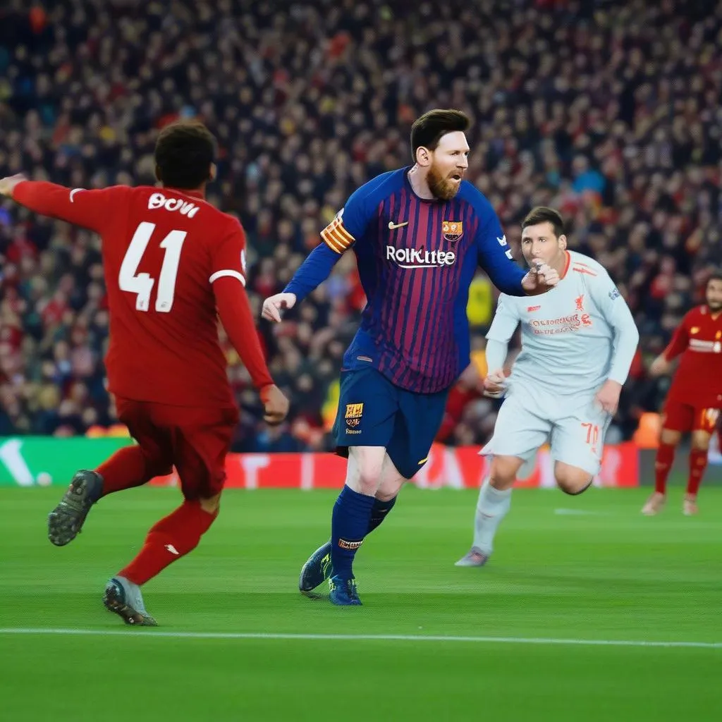 Lionel Messi ghi bàn thắng duy nhất giúp Barcelona chiến thắng Liverpool tại Anfield