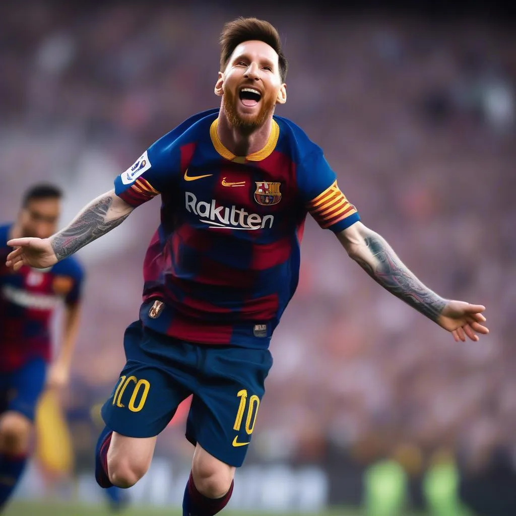 Lionel Messi Celebrating a Goal