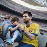 Messi đưa con trai đi xem bóng đá