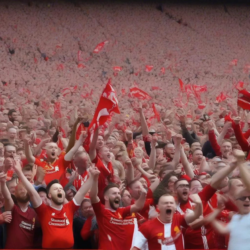 Liverpool fan celebration