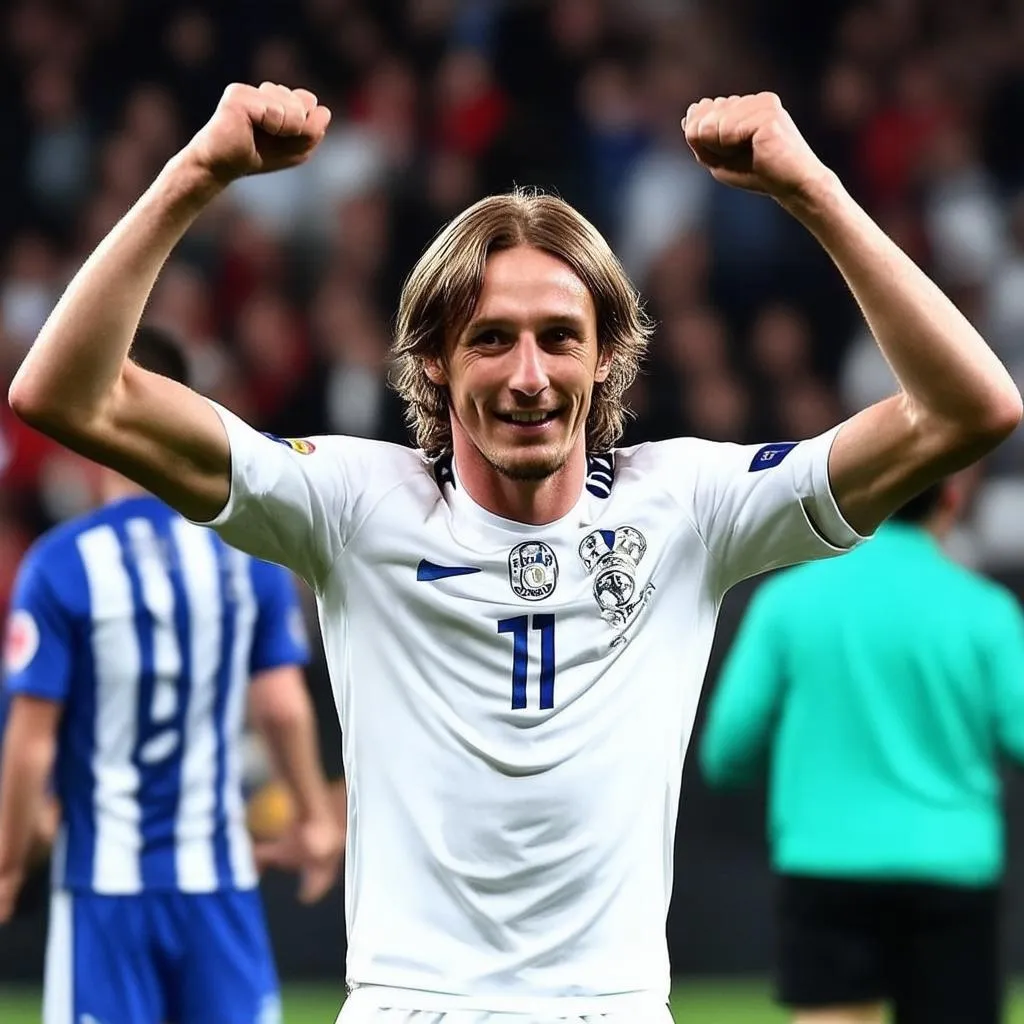 Luka Modric ăn mừng chức vô địch Nations League