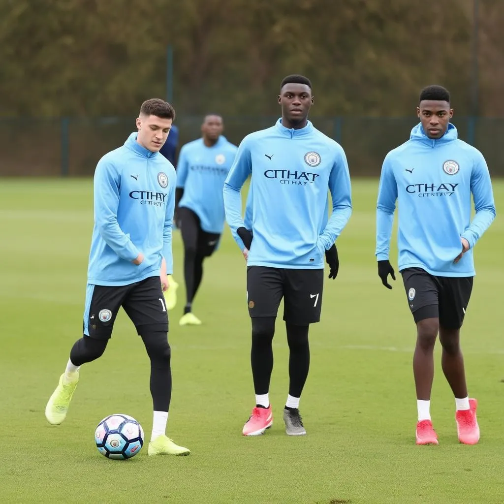 Manchester City U19 tập luyện