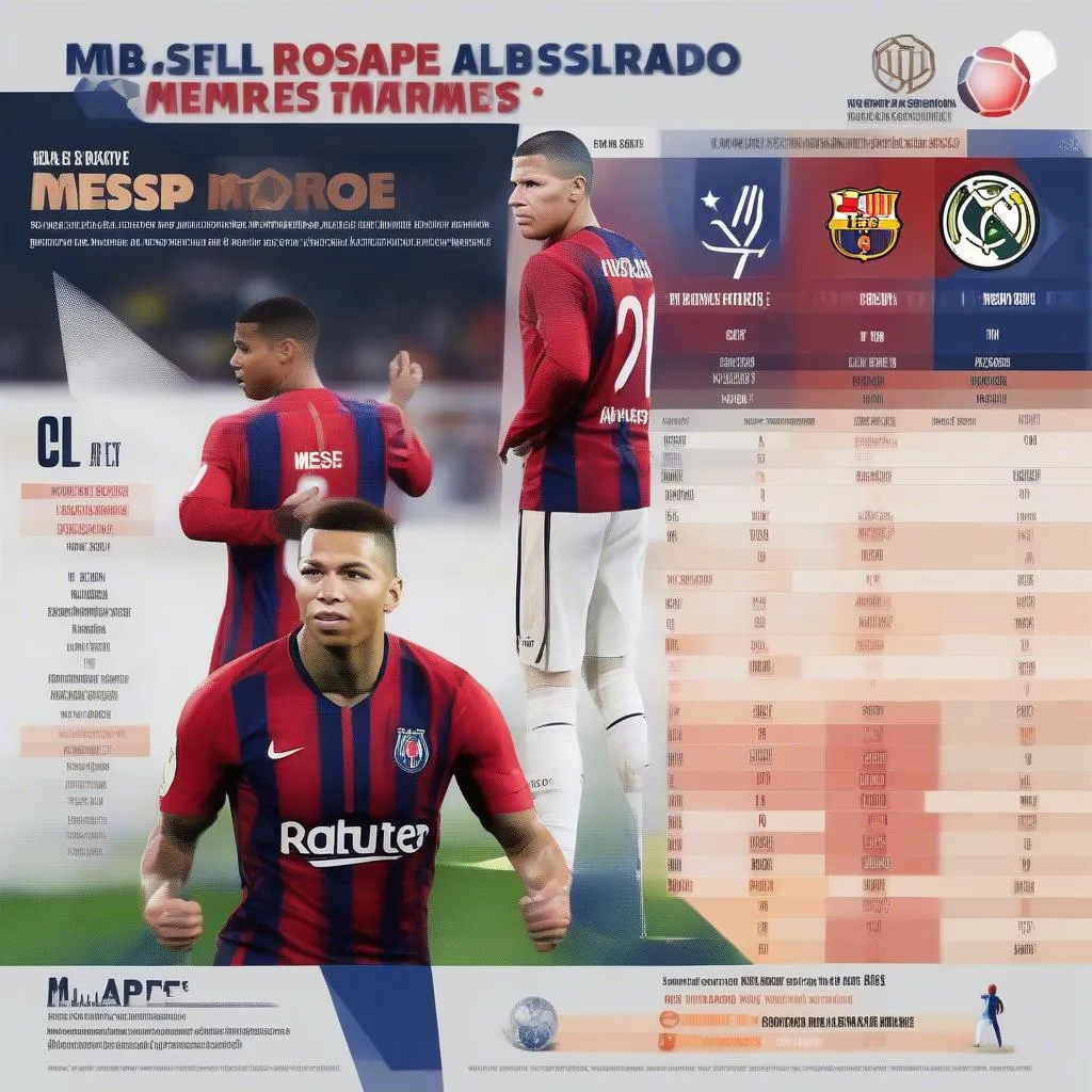 So sánh phong độ của Mbappe, Messi và Ronaldo