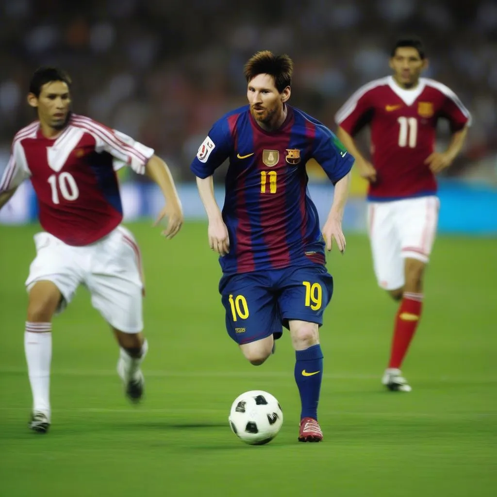 Messi 2009 Đi Bóng Qua Các Hậu Vệ