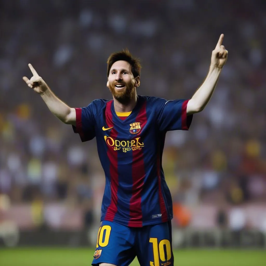 Messi ăn mừng bàn thắng năm 2012