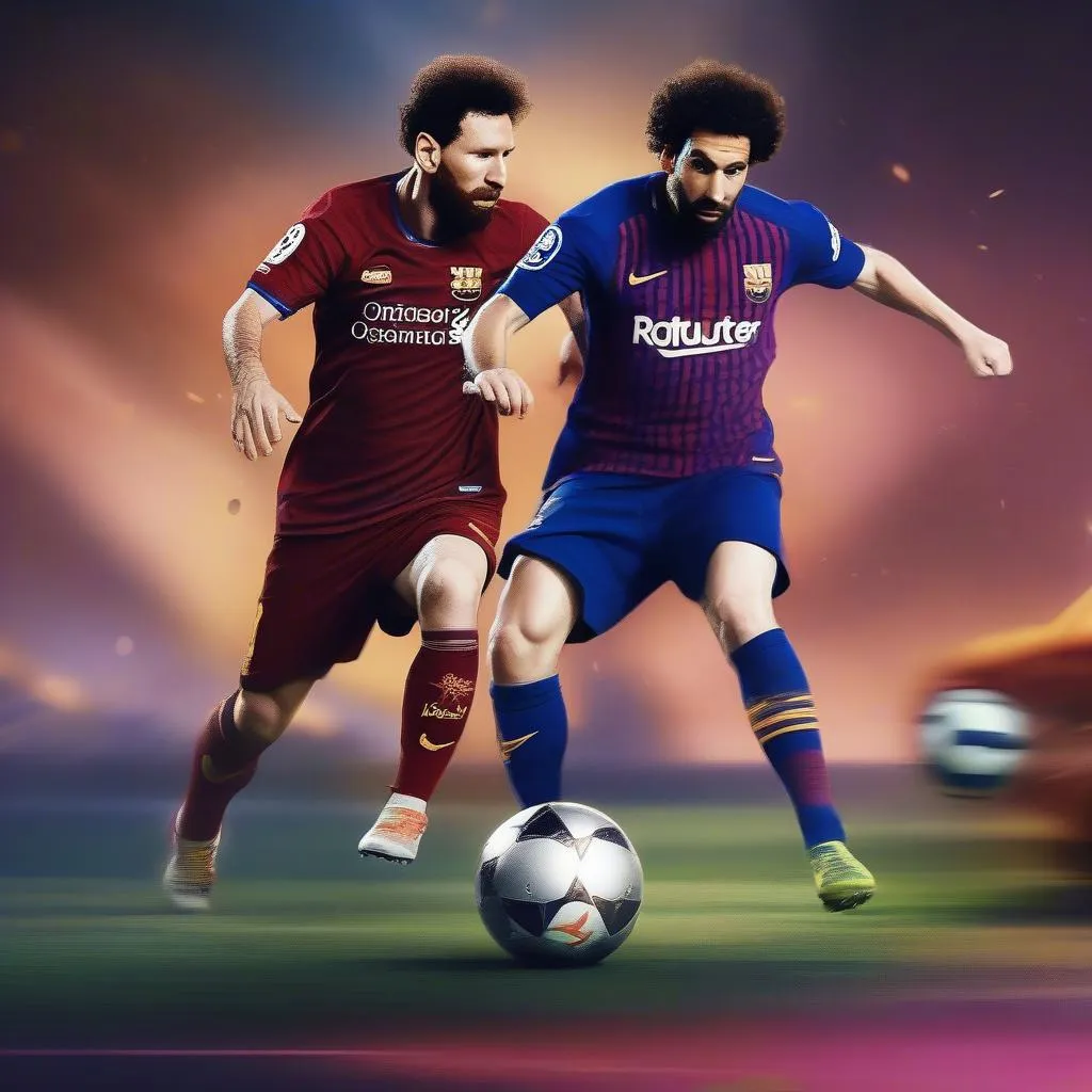 Messi và Salah trong trận đấu huyền thoại