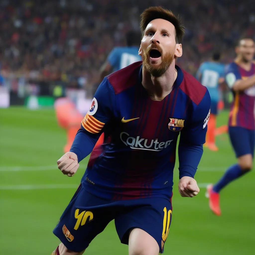 Messi ăn mừng bàn thắng