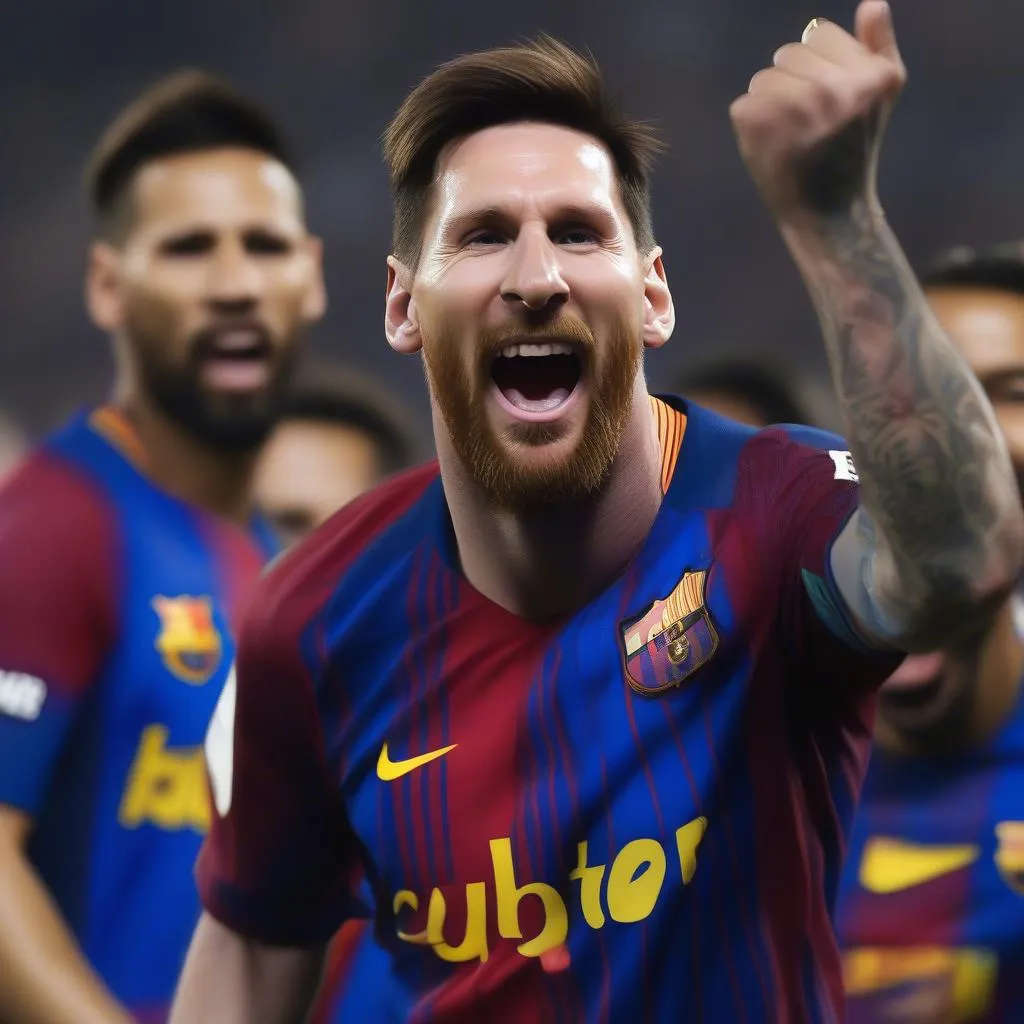 Messi ăn mừng bàn thắng