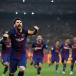 Messi ăn mừng bàn thắng