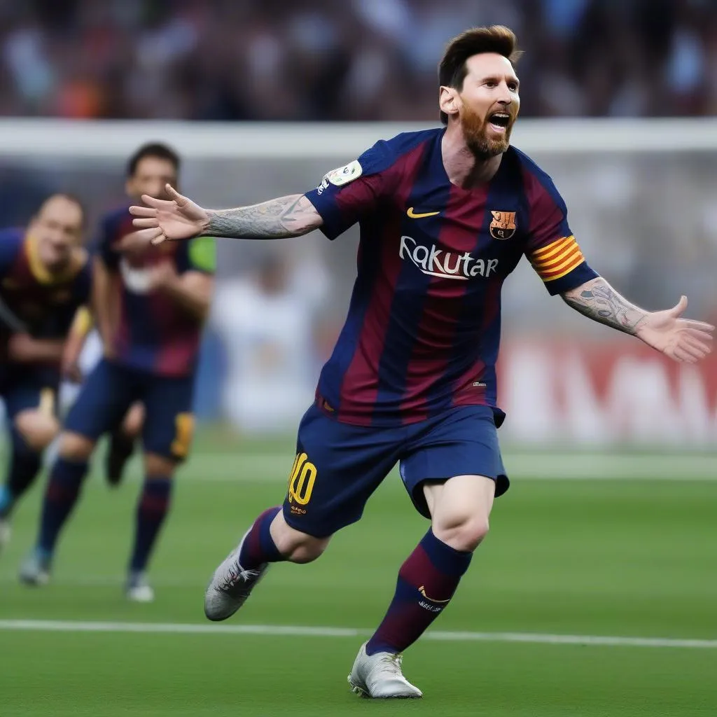 Messi Ăn Mừng Bàn Thắng Từ Phạt Đá Phạt