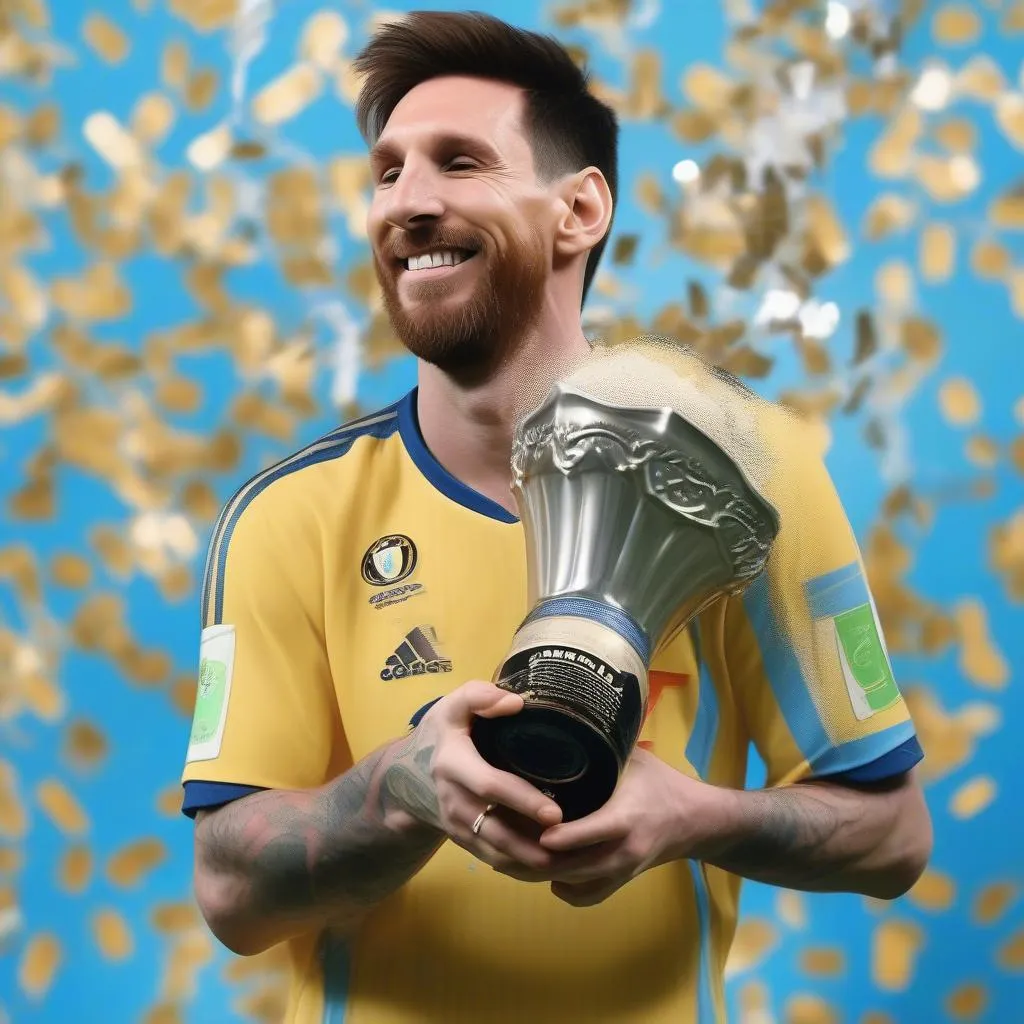 Messi ăn mừng chiến thắng Copa America