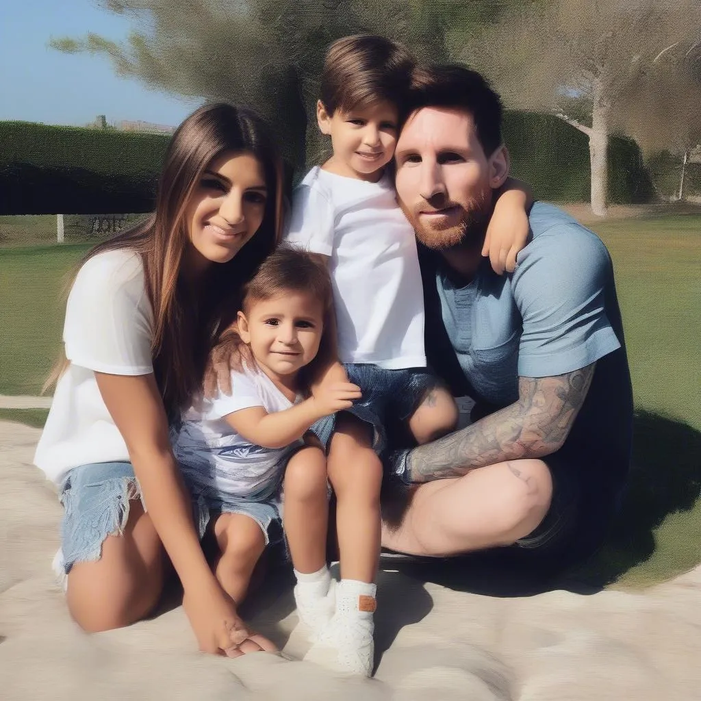 Messi cùng vợ con