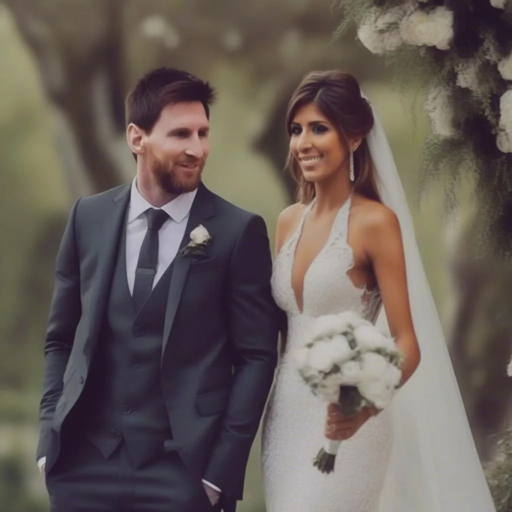 Messi và Antonela trong ngày cưới