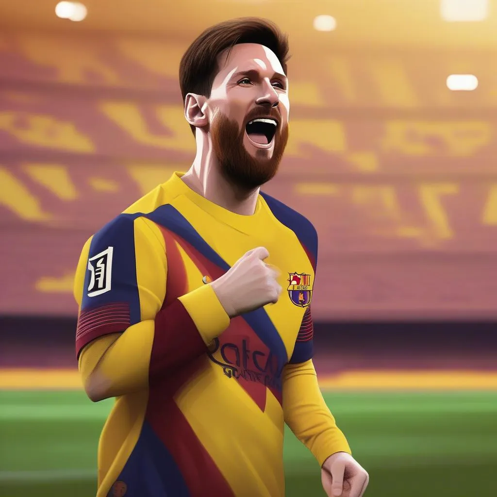 Messi trong chiếc áo đấu vàng