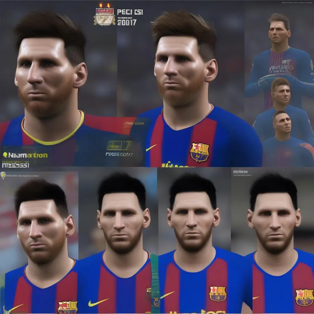 So sánh dữ liệu xuất hiện của Messi trong PES 2017 với các phiên bản trước