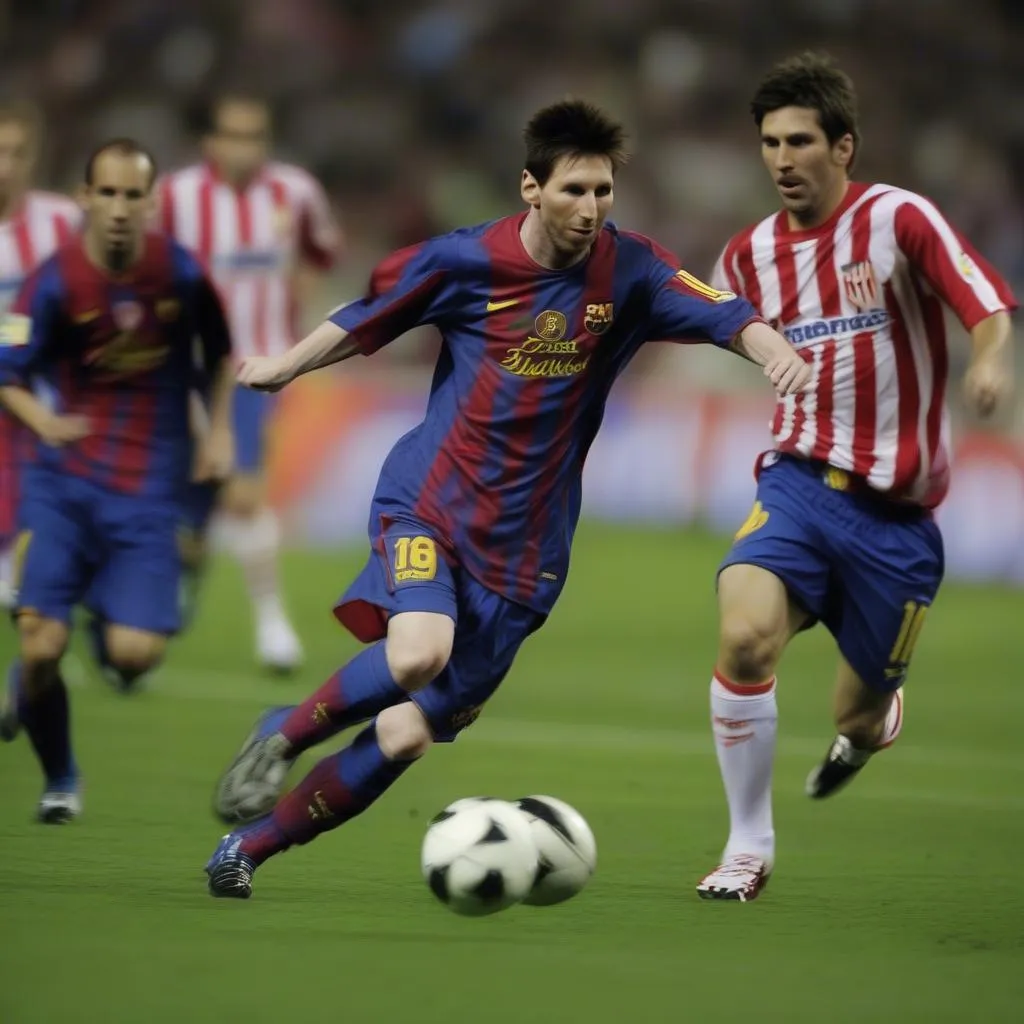 Messi đối đầu Atletico Madrid 2009