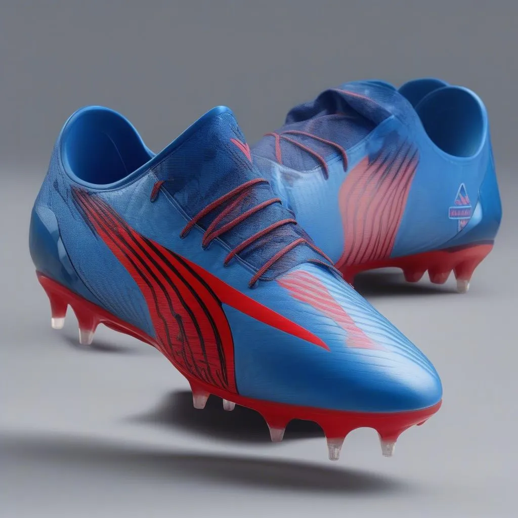 Messi's Puma Future Z Blue and Red Football Boots