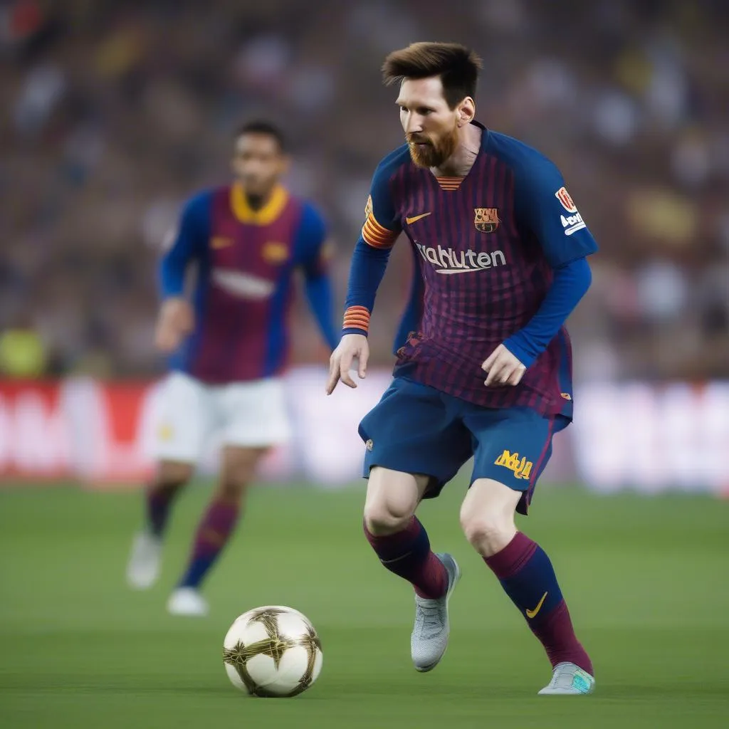 messi playing football