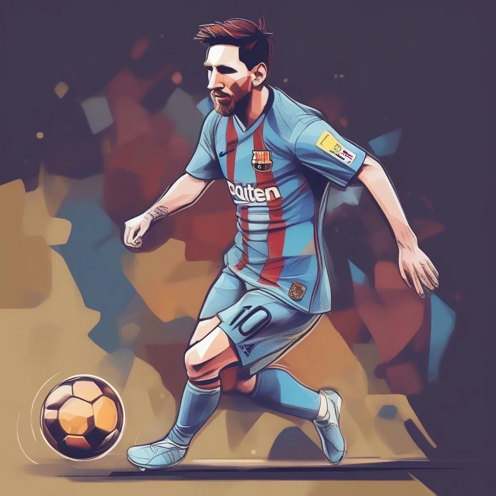 Hình ảnh Messi chơi bóng trong phim hoạt hình