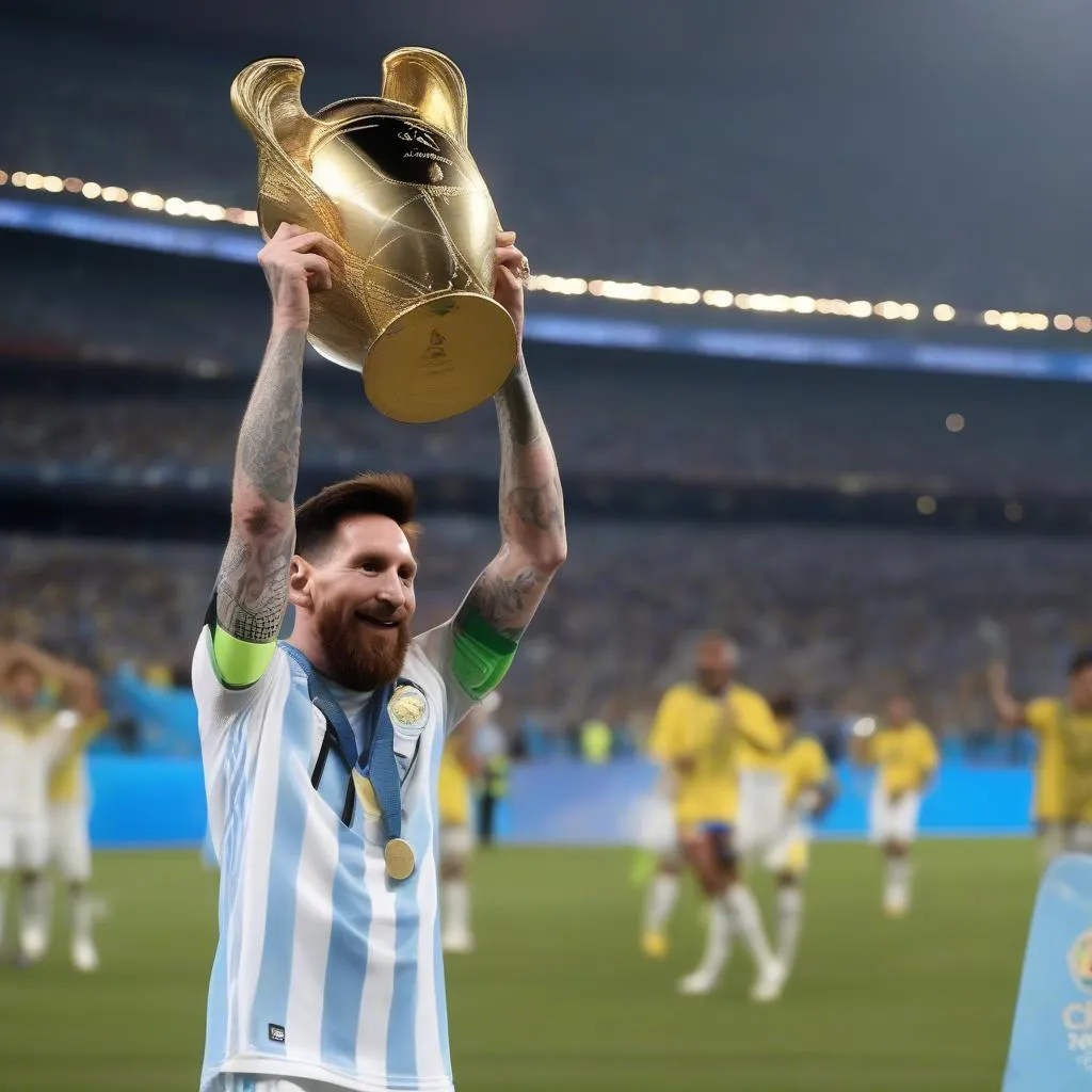 Messi nâng cao cúp Copa America 2021