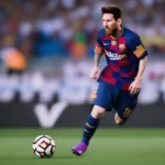 Messi đang rê bóng với tốc độ chóng mặt