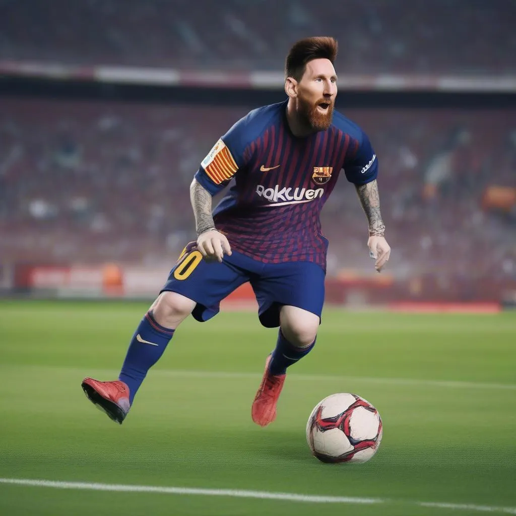 Hình ảnh chế hài Messi đá bóng funny