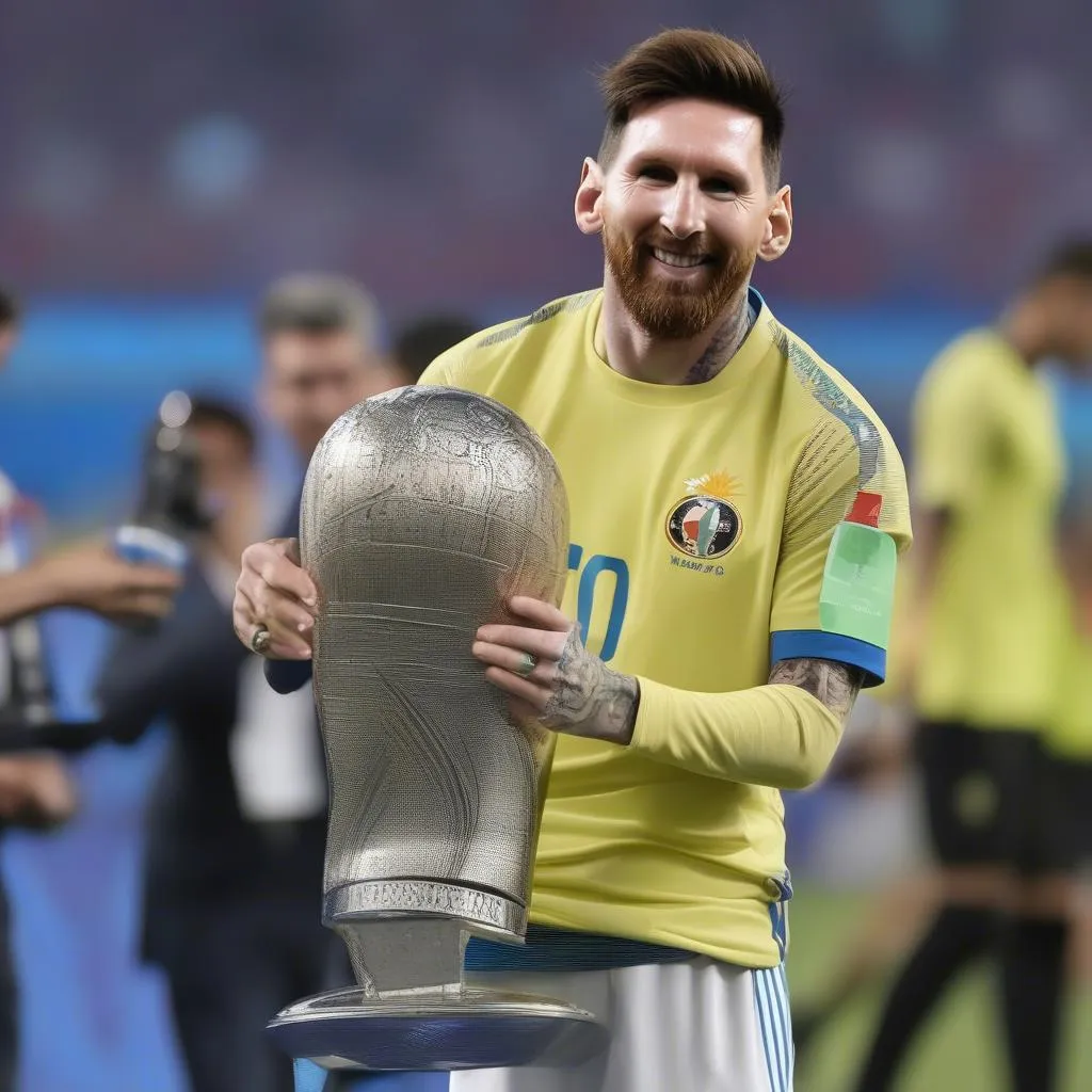 Messi nâng cao chiếc cúp Copa America 2021