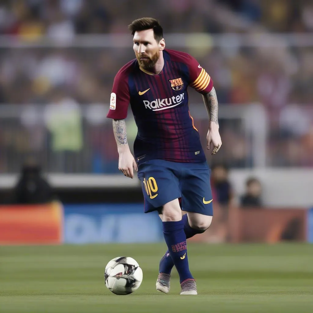 Messi chuyền bóng