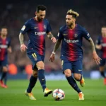 Messi chuyền bóng cho Neymar