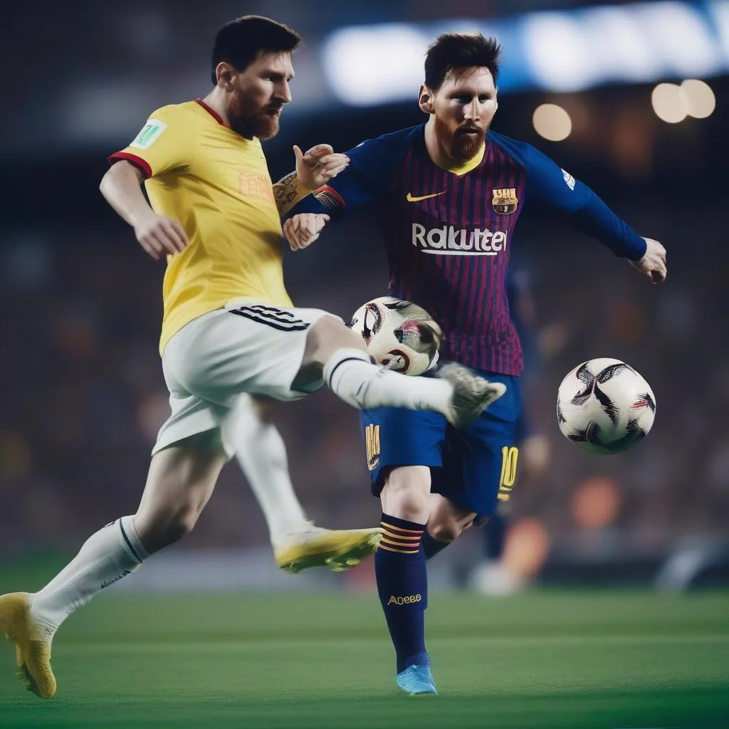 Messi chuyền bóng kỹ thuật