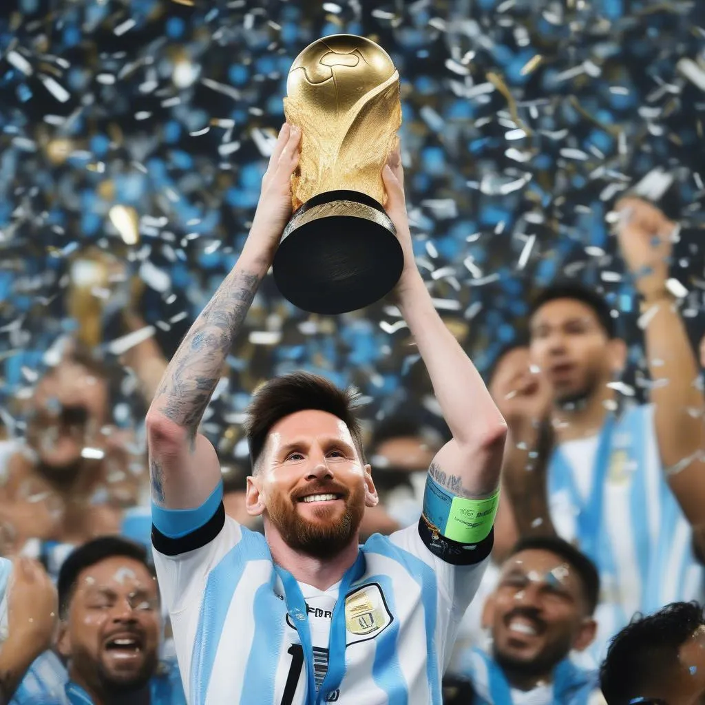 Messi nâng cao chiếc cúp Copa America 2021